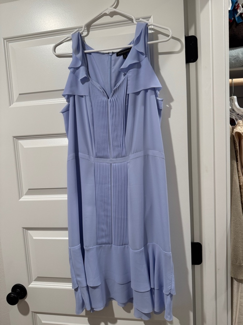 Banana Republic Lilac Ruffle-Trim Midi Dress